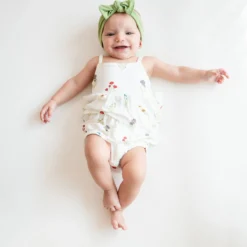 Spaghetti Strap Ruffle Romper in Wildflower