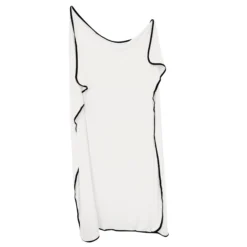 Swaddle Blanket in Cloud with Midnight Trim