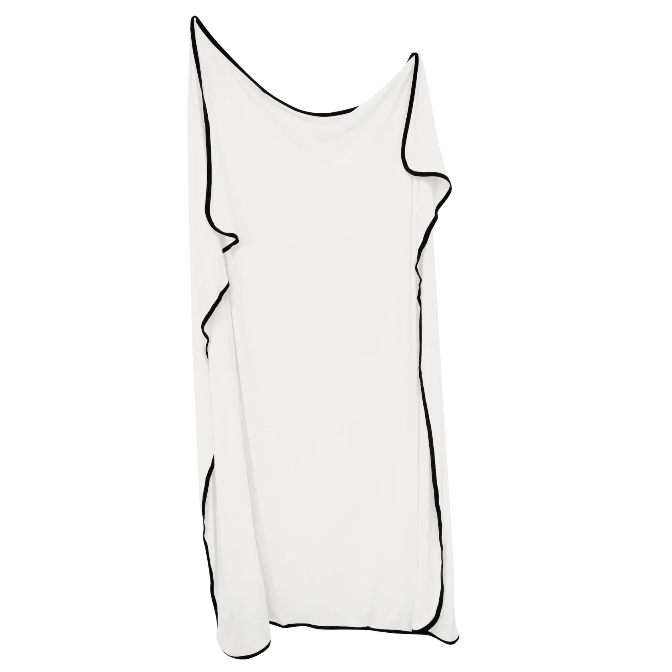 Swaddle Blanket in Cloud with Midnight Trim