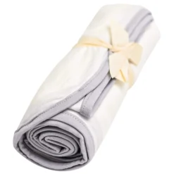 Swaddle Blanket in Cloud with Storm Trim