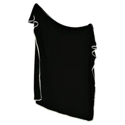 Swaddle Blanket in Midnight with Cloud Trim