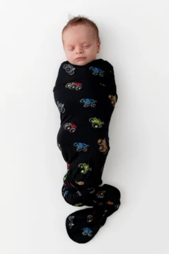 Swaddle Blanket in Monster Truck