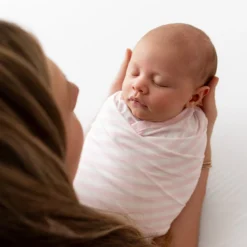 Swaddle Blanket in Small Sakura Stripe
