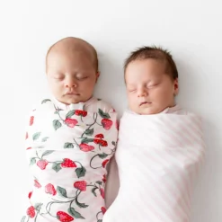 Swaddle Blanket in Strawberry Fields