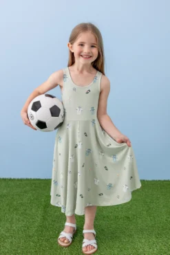 Tank Twirl Dress in Soccer