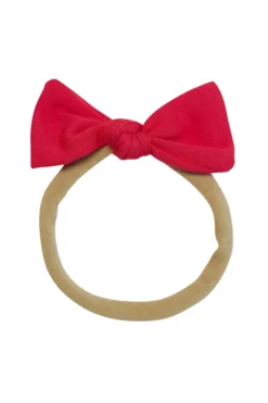 Tiny Nylon Bow in Cardinal