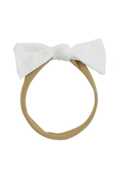 Tiny Nylon Bow in Cloud