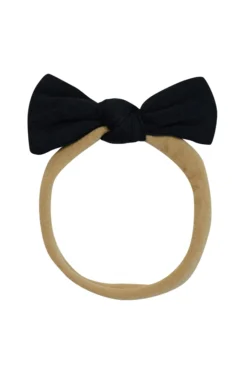 Tiny Nylon Bow in Midnight