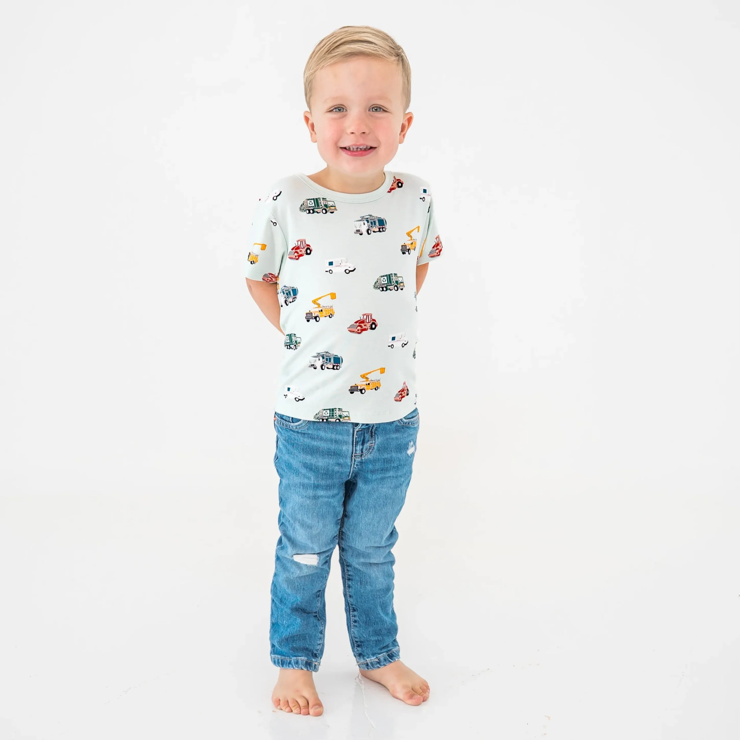 Toddler Basic Tee in City Vehicles