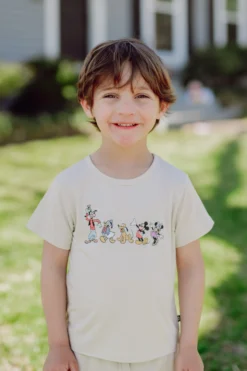 Toddler Basic Tee in Mickey and Friends on Ecru