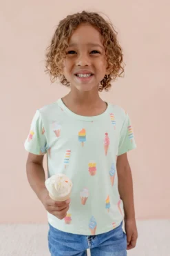 Toddler Basic Tee in Mint Ice Cream