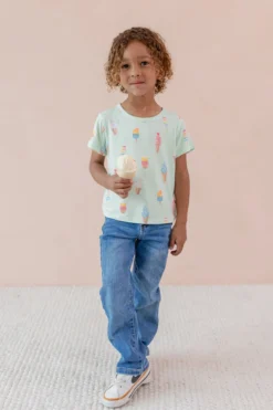 Toddler Basic Tee in Mint Ice Cream