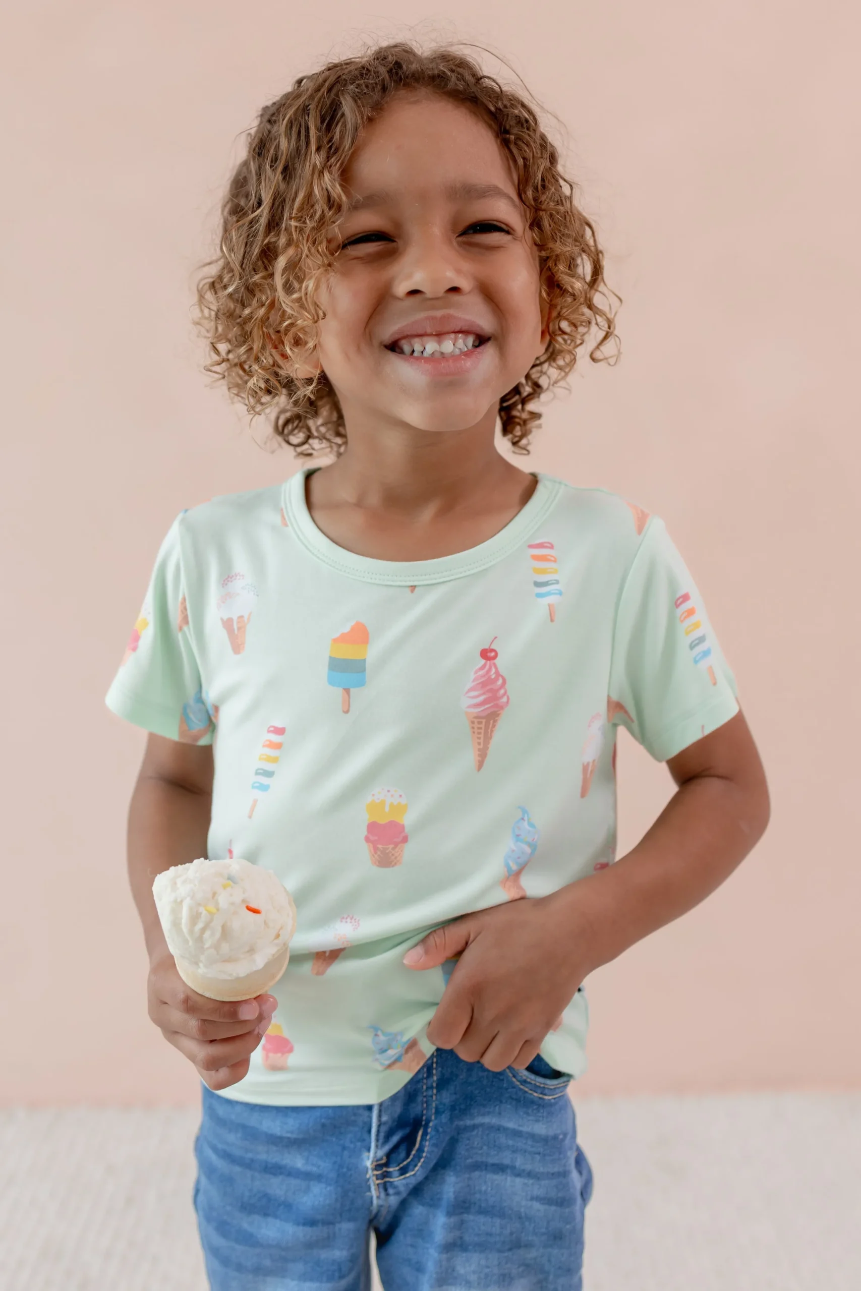 Toddler Basic Tee in Mint Ice Cream