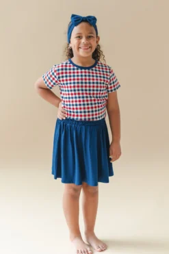 Toddler Basic Tee in Patriotic Gingham