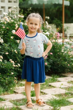 Toddler Basic Tee in Patriotic Goose