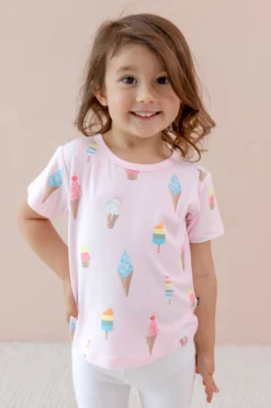 Toddler Basic Tee in Sakura Ice Cream
