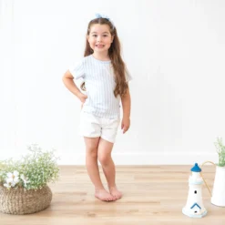 Toddler Basic Tee in Small Mist Stripe