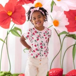 Toddler Basic Tee in Strawberry Fields