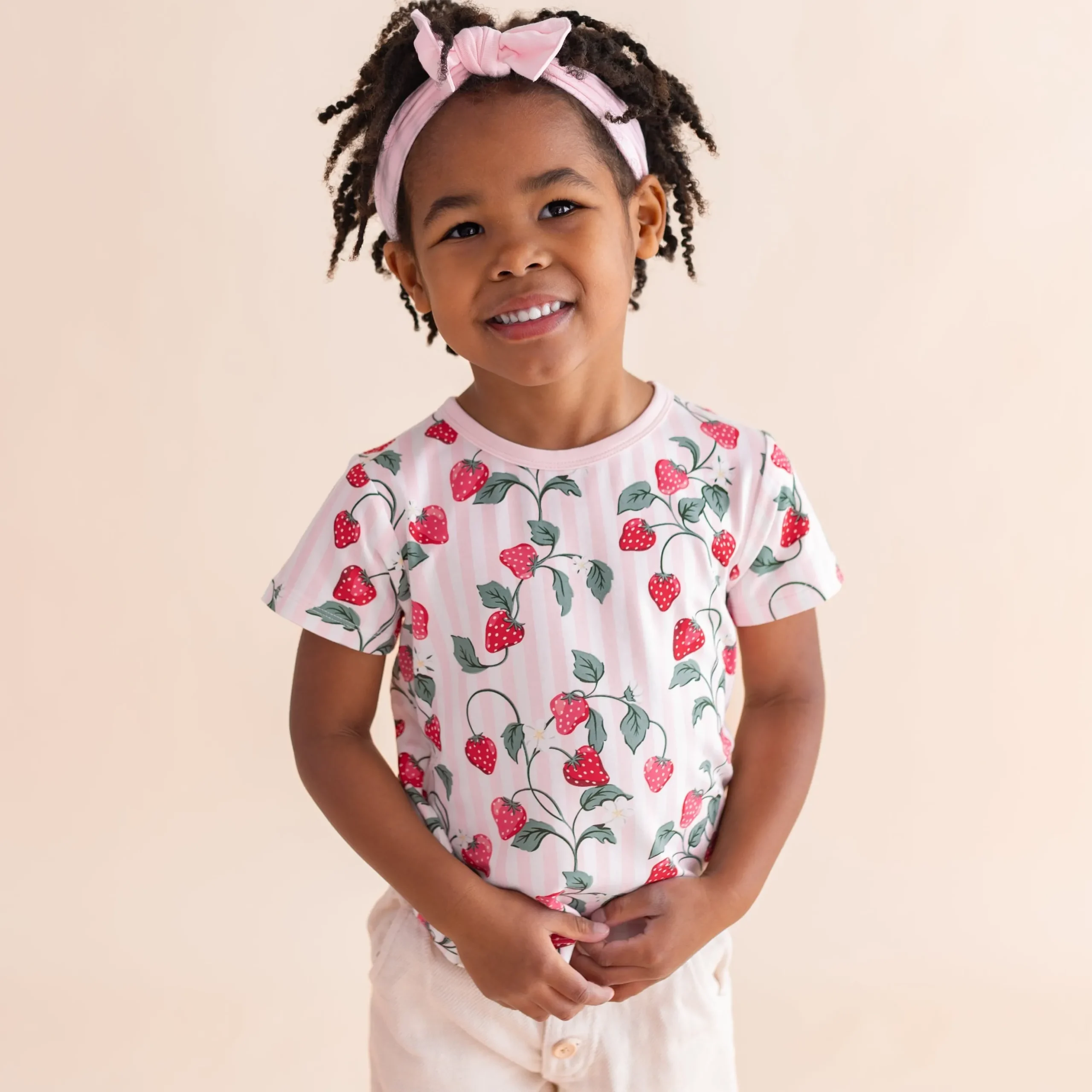 Toddler Basic Tee in Strawberry Fields
