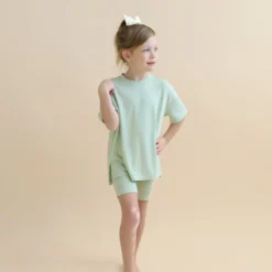 Toddler Biker Short Set in Basil