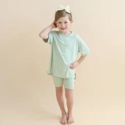 Toddler Biker Short Set in Basil