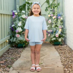 Toddler Biker Short Set in Breeze