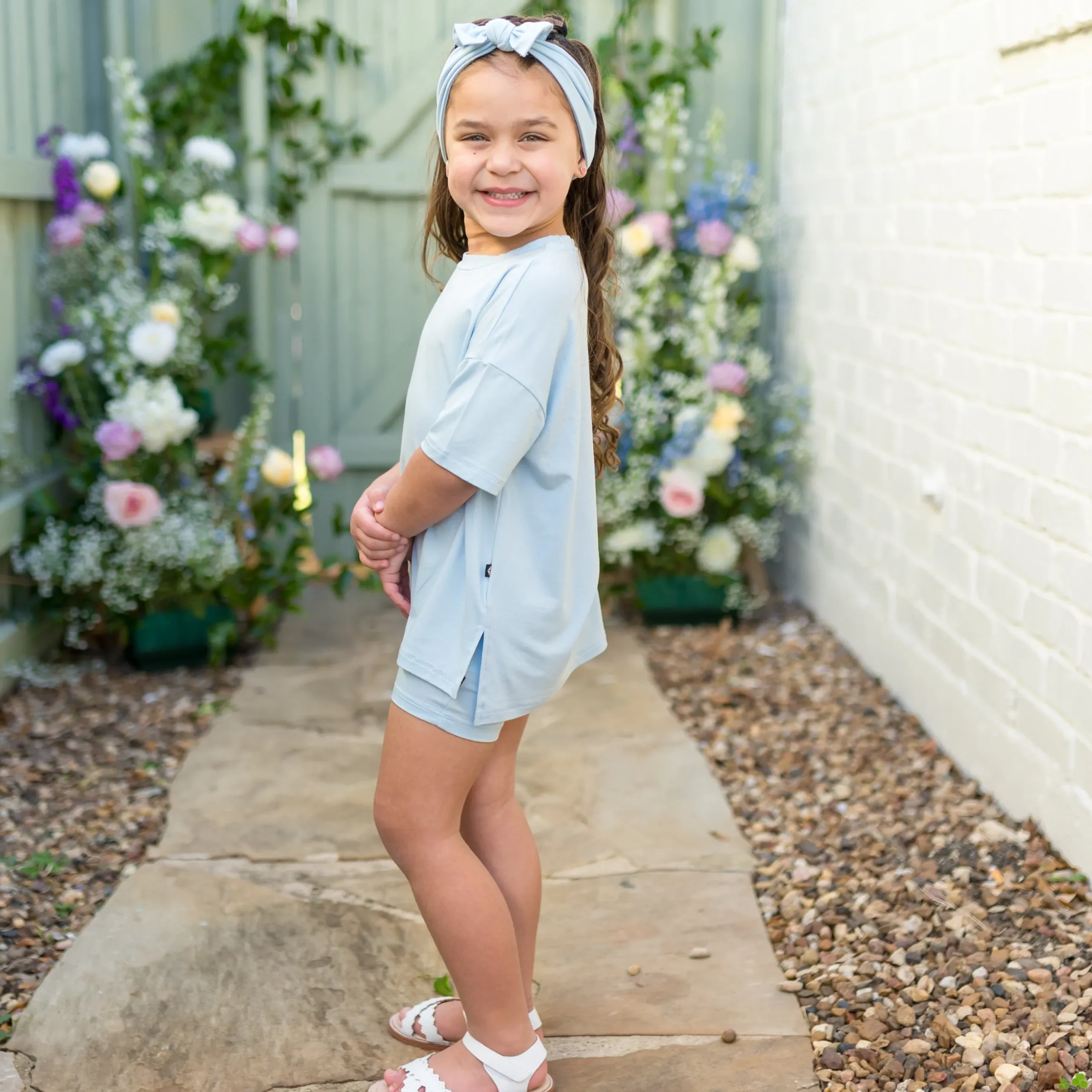 Toddler Biker Short Set in Breeze