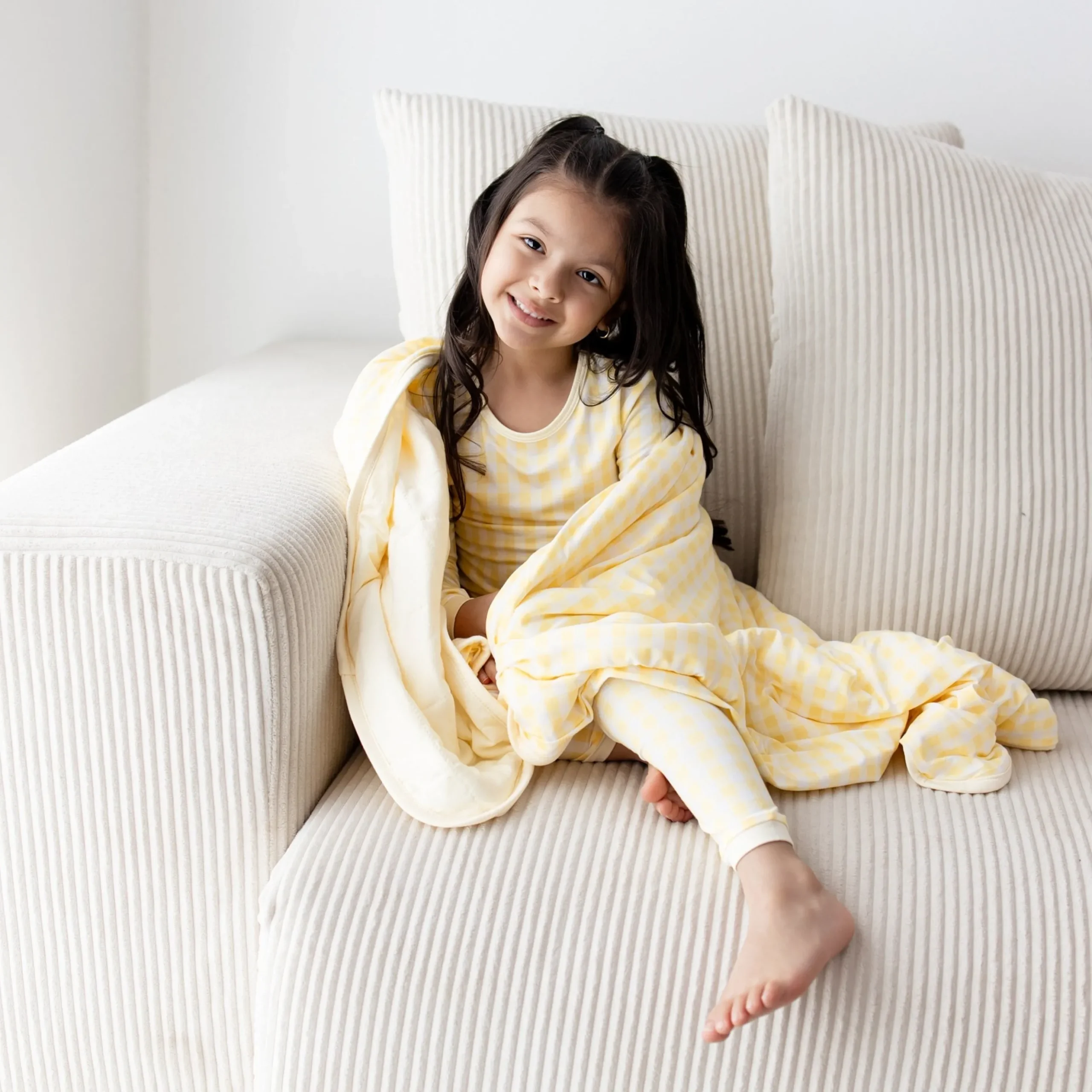 Toddler Blanket in Gingham Chamomile 1.0
