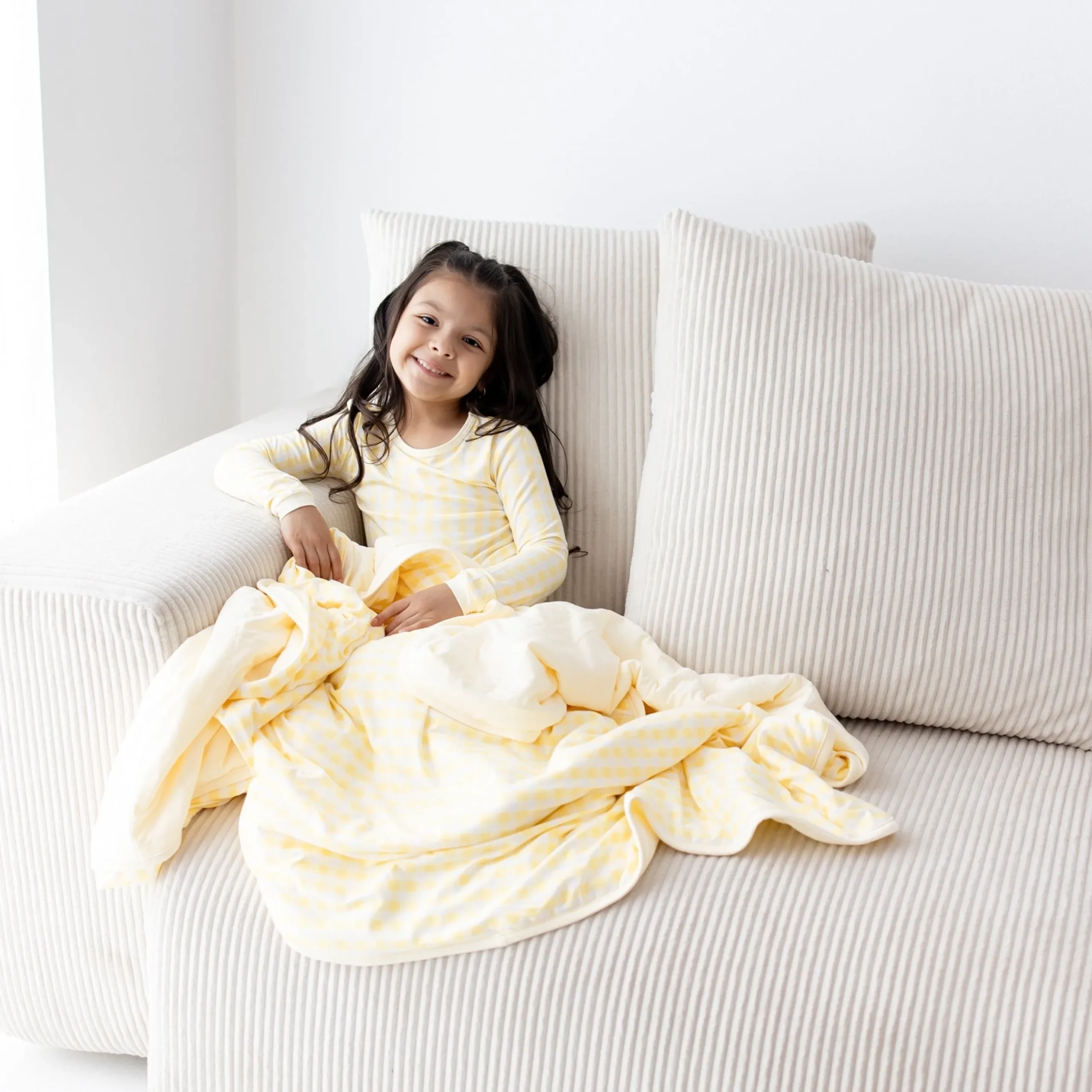 Toddler Blanket in Gingham Chamomile 1.0