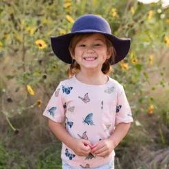 Toddler Crew Neck Tee in Blush Butterfly
