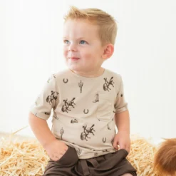 Toddler Crew Neck Tee in Classic Cowboy