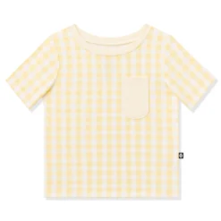 Toddler Crew Neck Tee in Gingham Chamomile