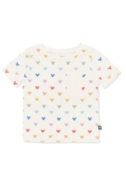 Toddler Crew Neck Tee in Pastel Mickey Mouse