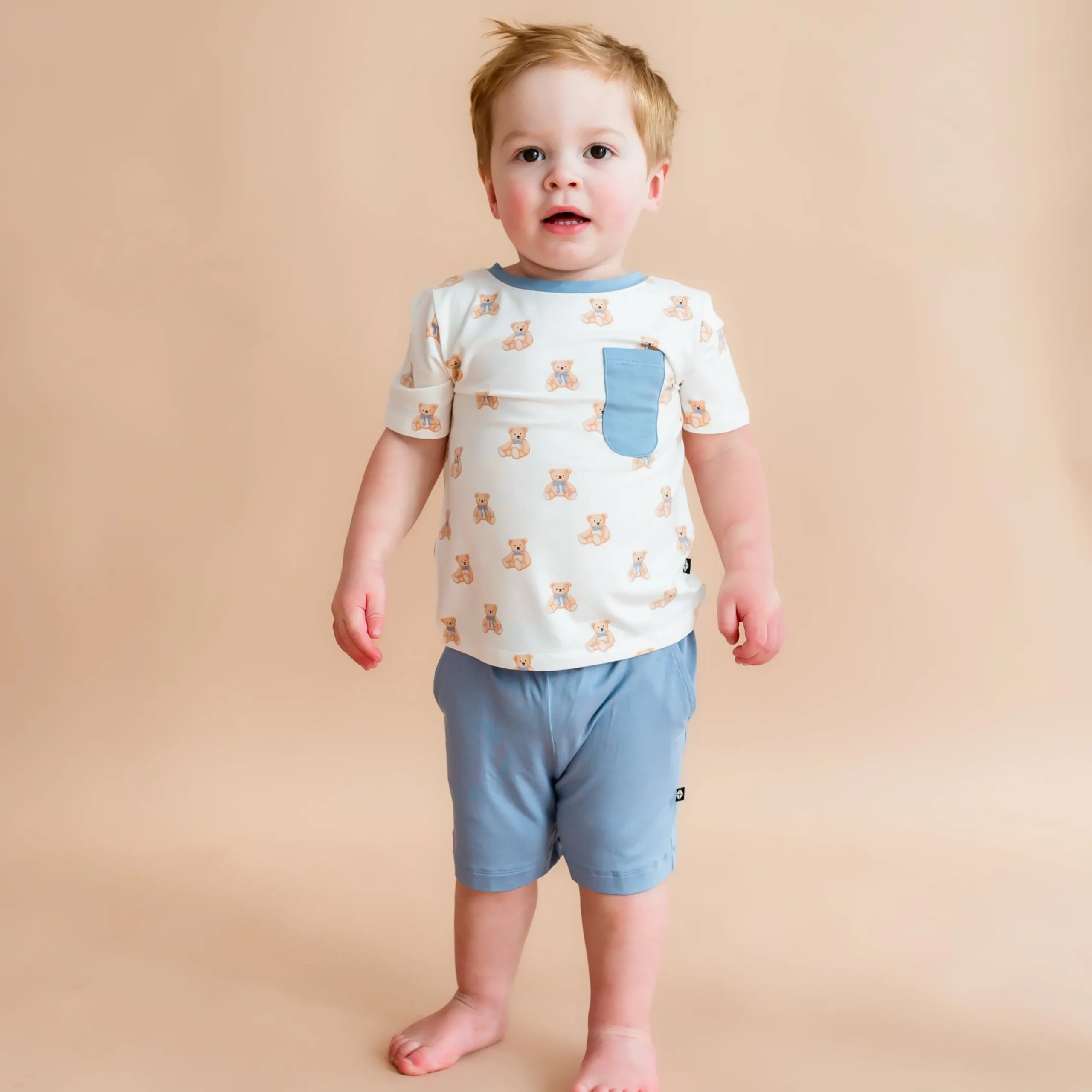 Toddler Crew Neck Tee in Teddy Bear