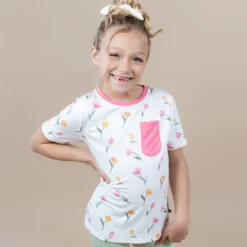 Toddler Crew Neck Tee in Tulip