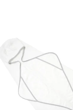 Toddler Hooded Bath Towel in Cloud with Storm Trim