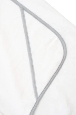 Toddler Hooded Bath Towel in Cloud with Storm Trim