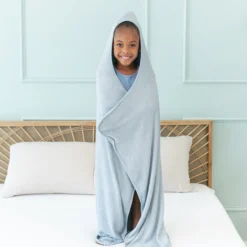 Toddler Hooded Bath Towel in Fog
