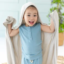 Toddler Hooded Bath Towel in Oat