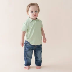 Toddler Short Sleeve Polo in Basil