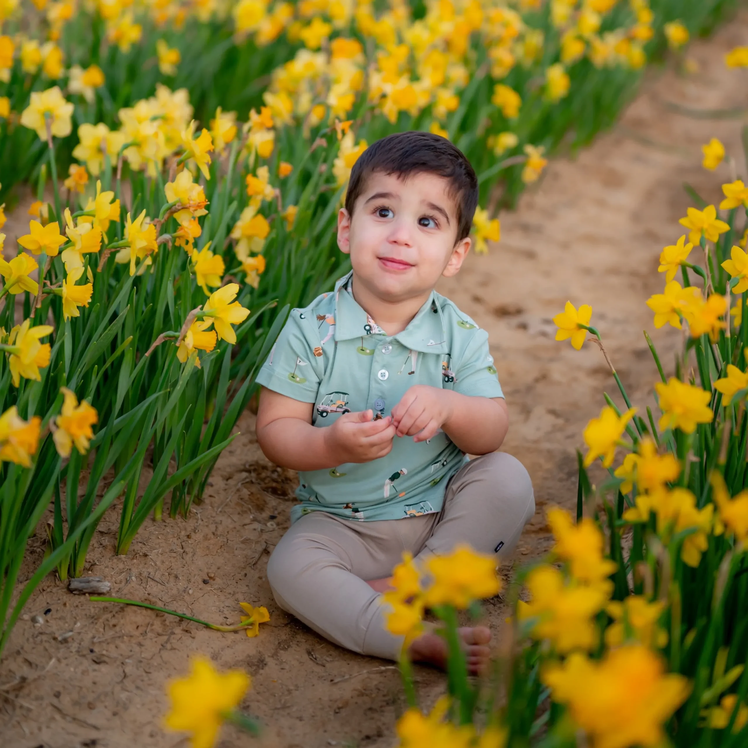 Toddler Short Sleeve Polo in Golf