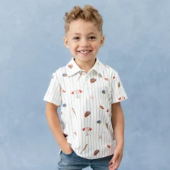 Toddler Short Sleeve Polo in Home Run
