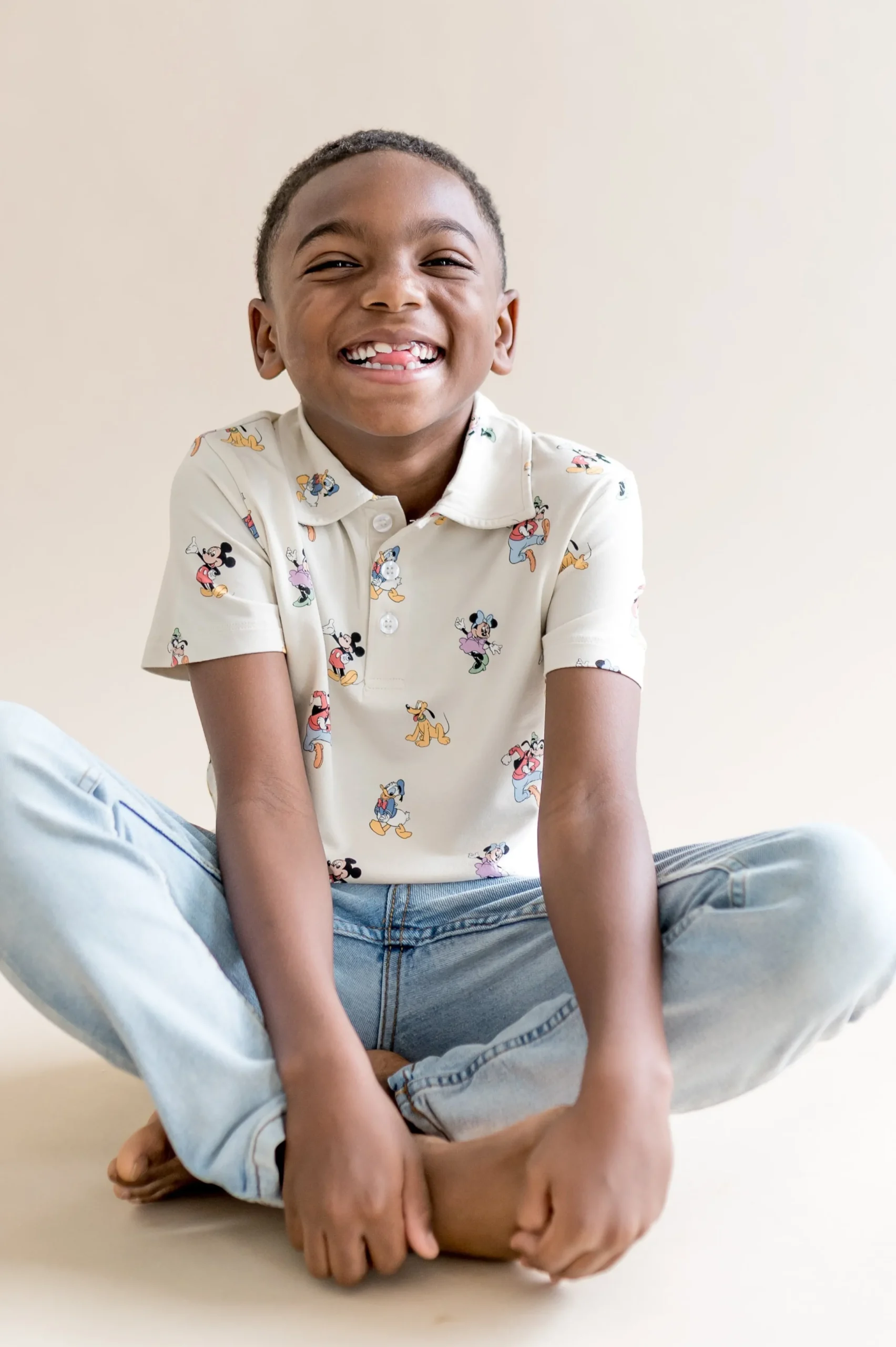 Toddler Short Sleeve Polo in Mickey Mouse and Friends
