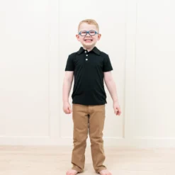 Toddler Short Sleeve Polo in Midnight