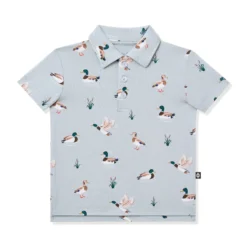 Toddler Short Sleeve Polo in Mallard Duck