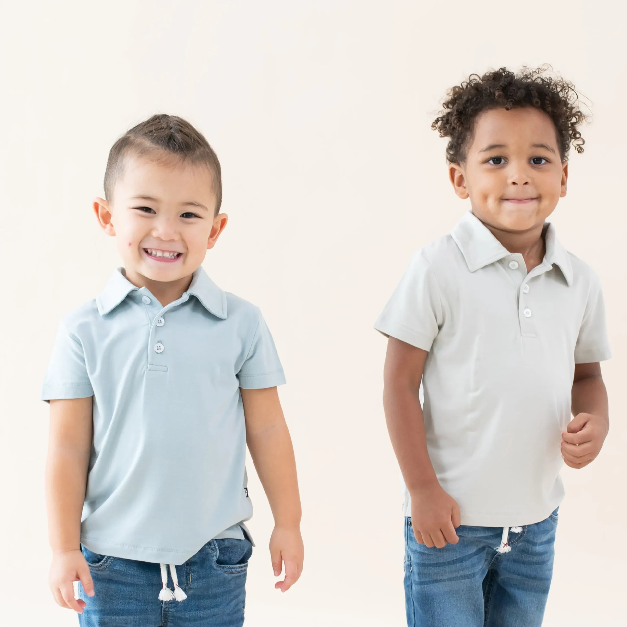 Toddler Short Sleeve Polo in Oat