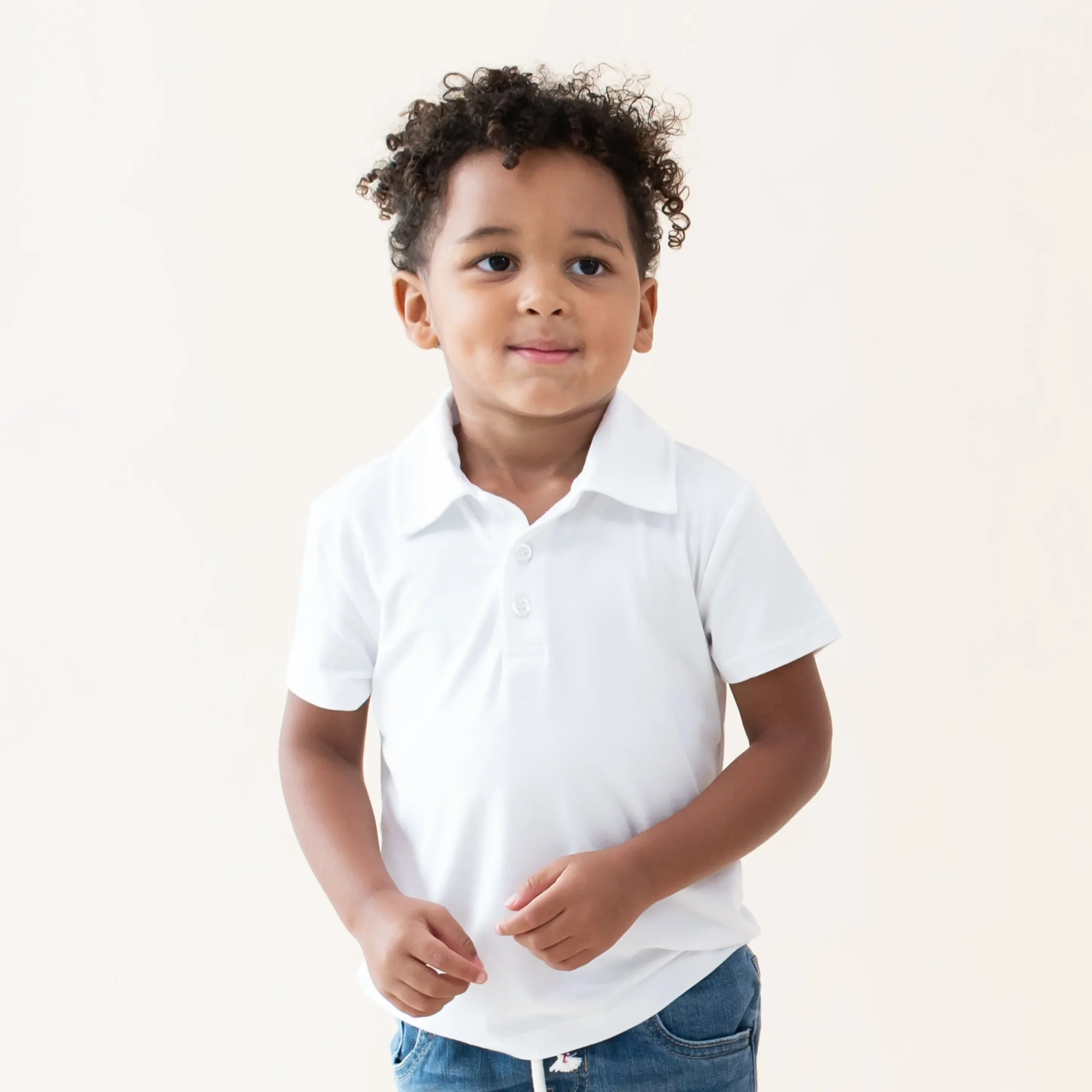 Toddler Short Sleeve Polo in Snow