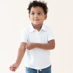 Toddler Short Sleeve Polo in Snow