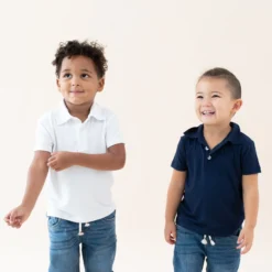 Toddler Short Sleeve Polo in Snow
