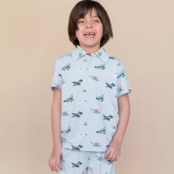 Toddler Short Sleeve Polo in Take Off